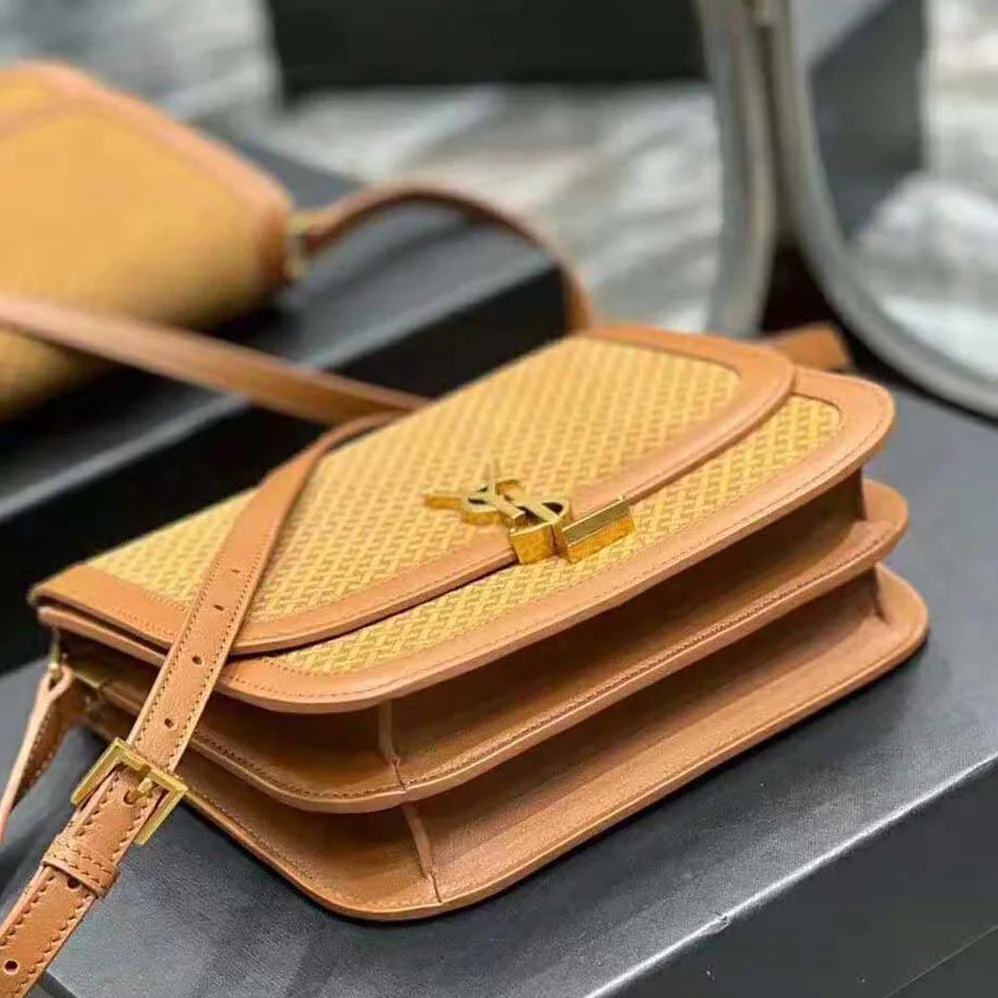 Saint Laurent YSL Solferino Medium Satchel in Leather and a Braided Suede Print for Women Saint Laurent YSL Solferino Medium Satchel in Leather and a Braided Suede Print for Women