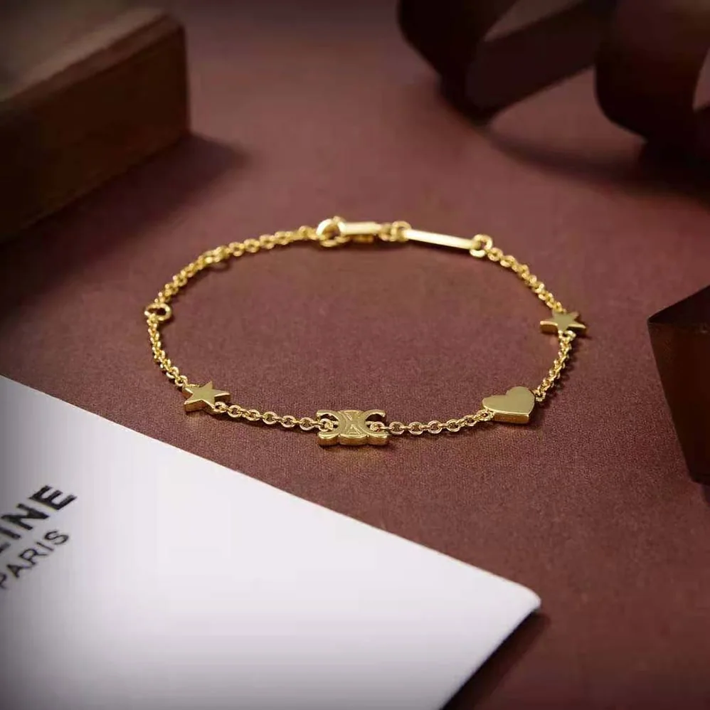 Celine Maillon Triomphe Multi Motifs Bracelet in Brass with Gold Finish for Women