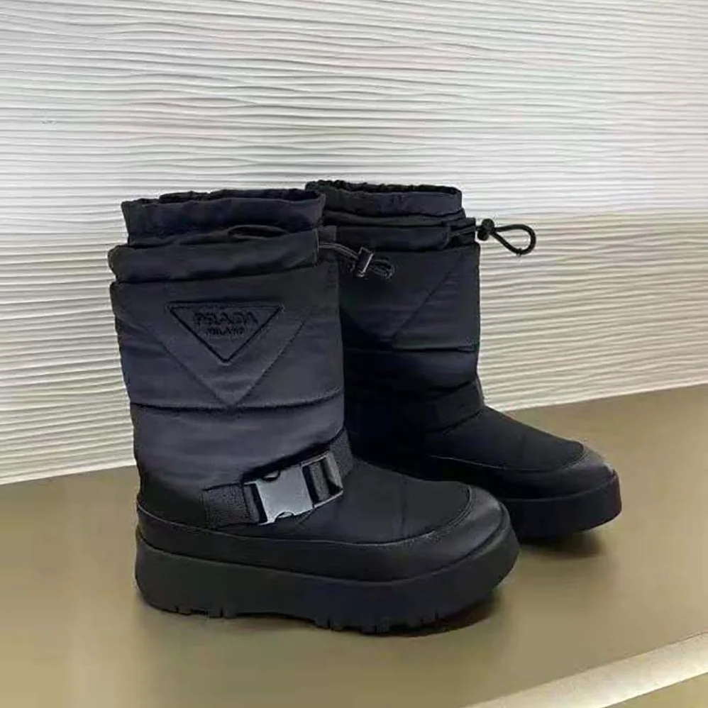 Prada Nylon Gabardine Booties for Women in Black Prada Nylon Gabardine Booties for Women in Black