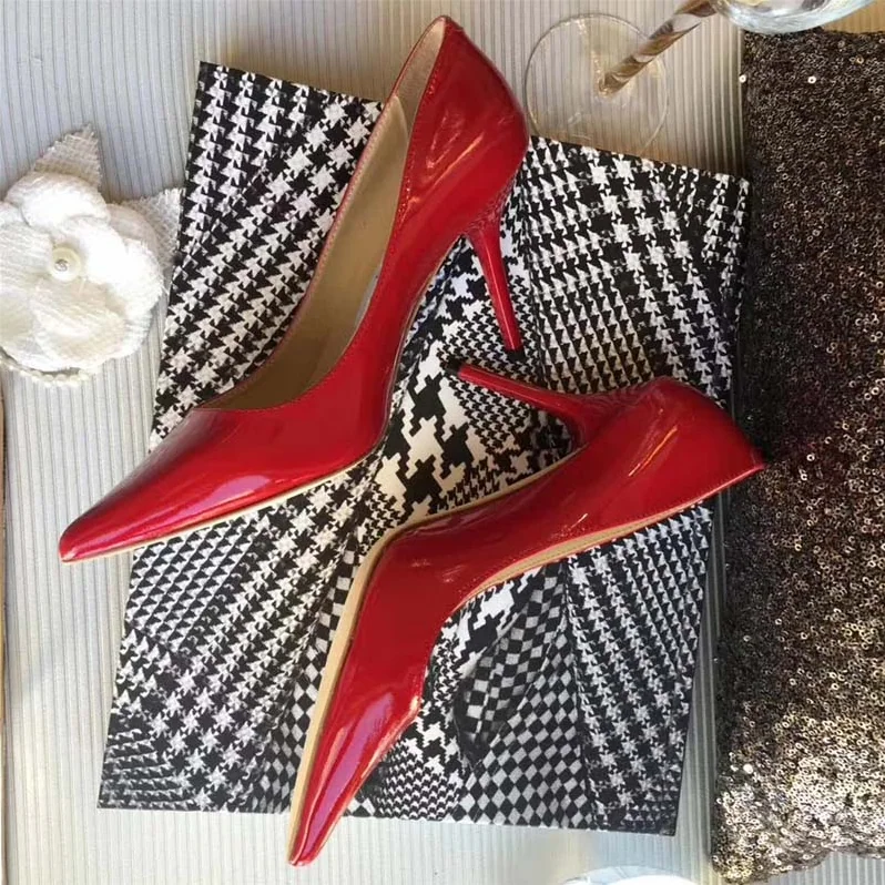 Jimmy Choo Romy 85 Patent Leather Pointy Toe Pumps Shoes for Women in Red