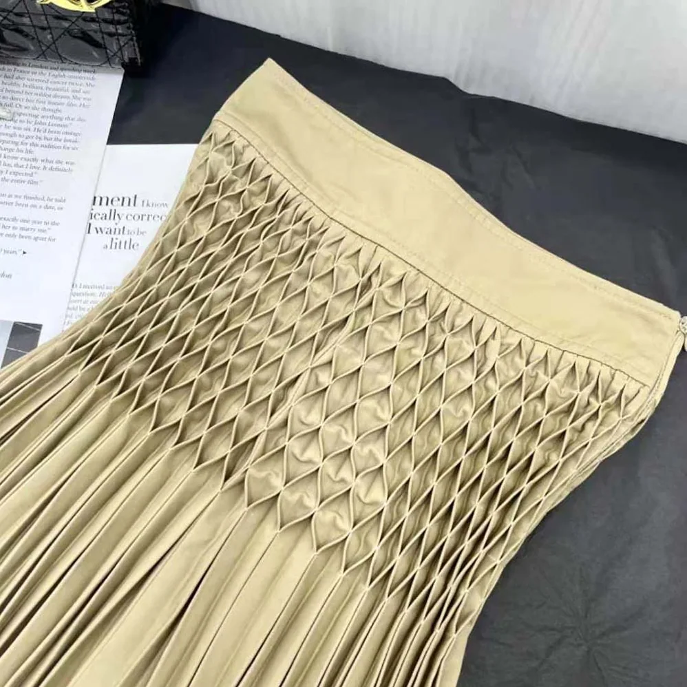 Dior Pleated Short Skirt Beige Cotton Gabardine for Women
