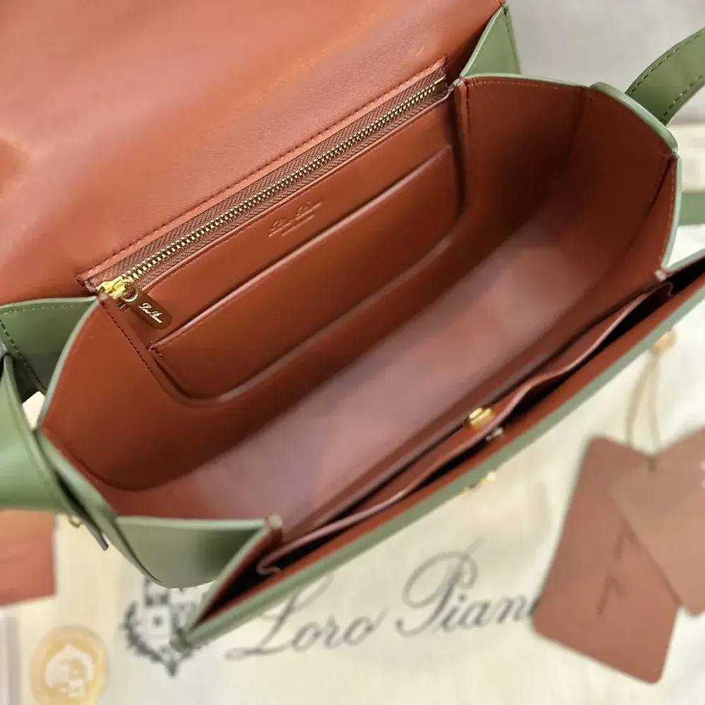 Loro Piana Mini Ghiera Bag for Women in Dark Green Loro Piana Mini Ghiera Bag for Women in Dark Green
