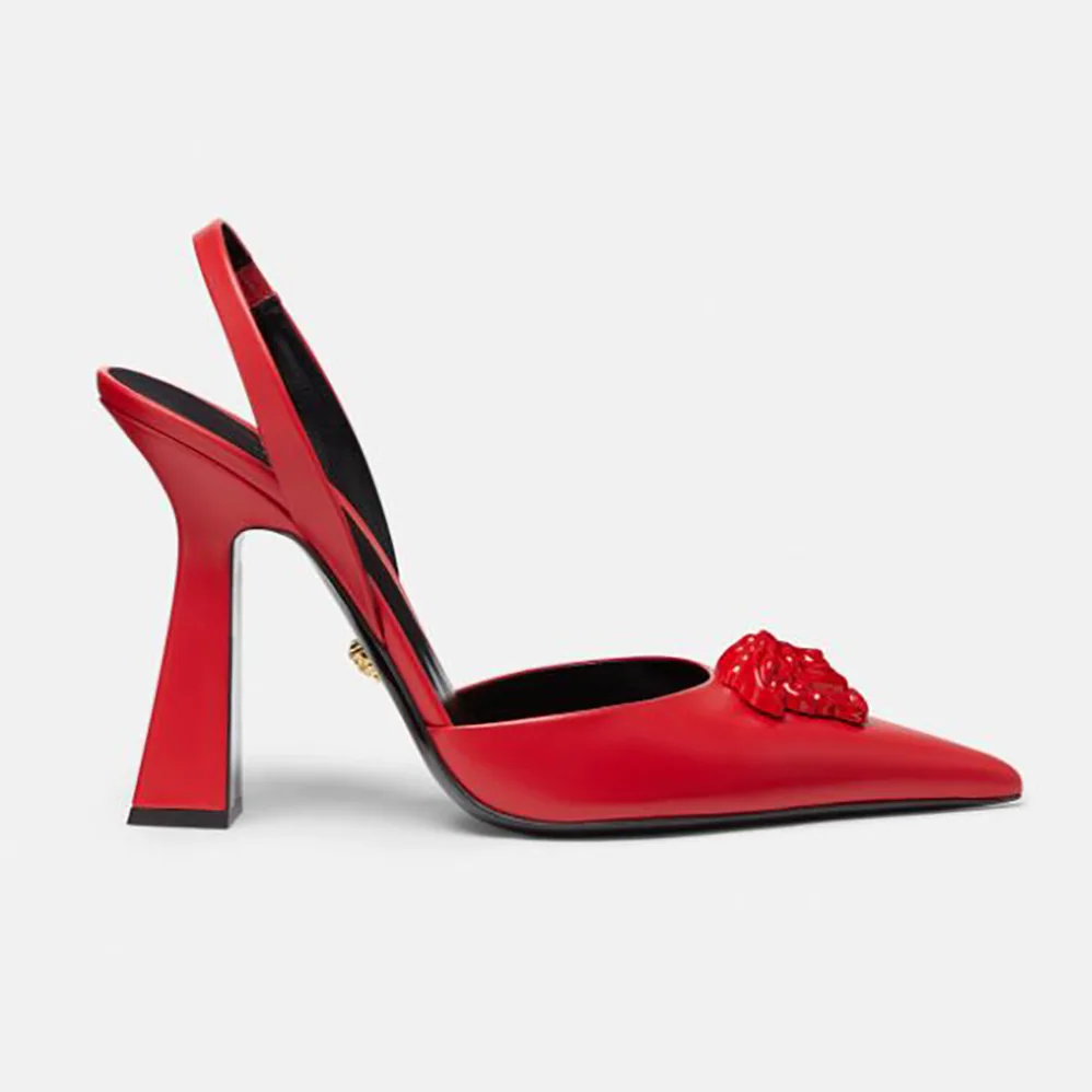 Versace LA Medusa Sling-Red Pumps in 10.5cm Heel Hight for Women Versace LA Medusa Sling-Red Pumps in 10.5cm Heel Hight for Women
