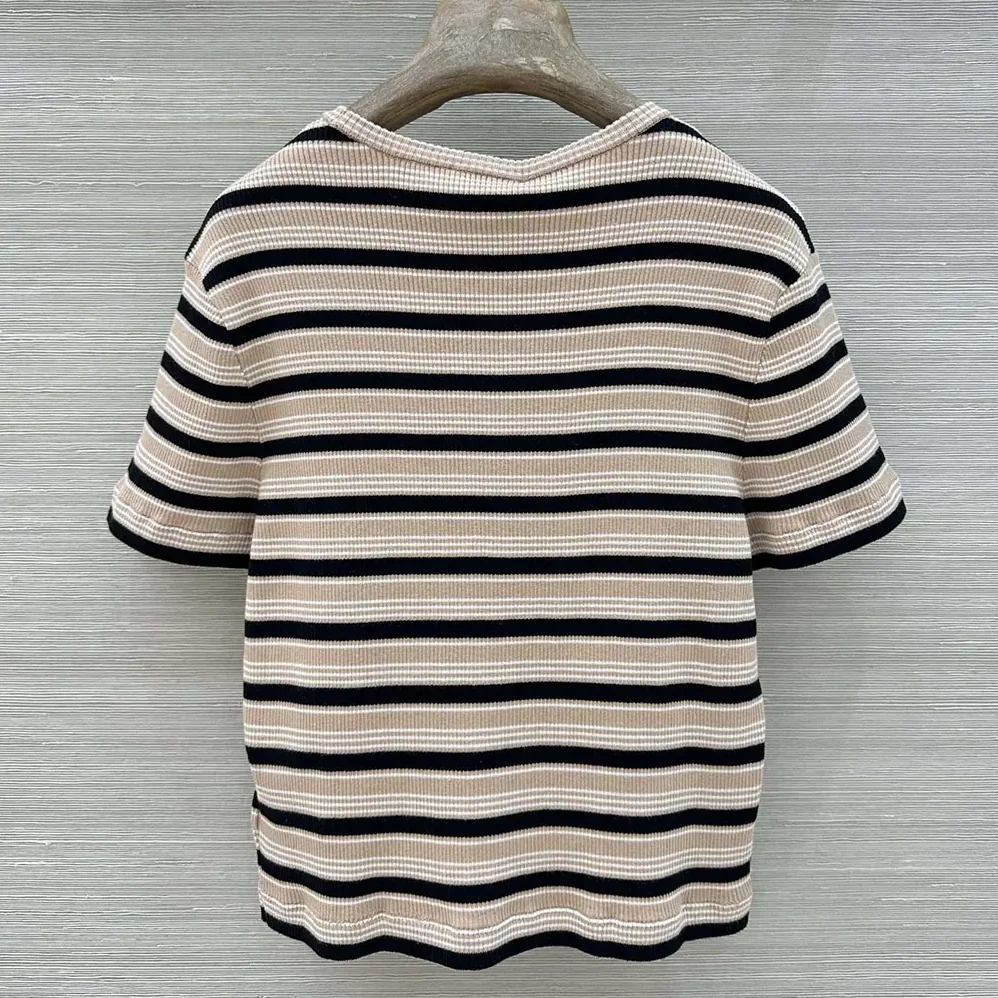 Fendi Top Multicolor Striped Cotton Jumper for Women Fendi Top Multicolor Striped Cotton Jumper for Women