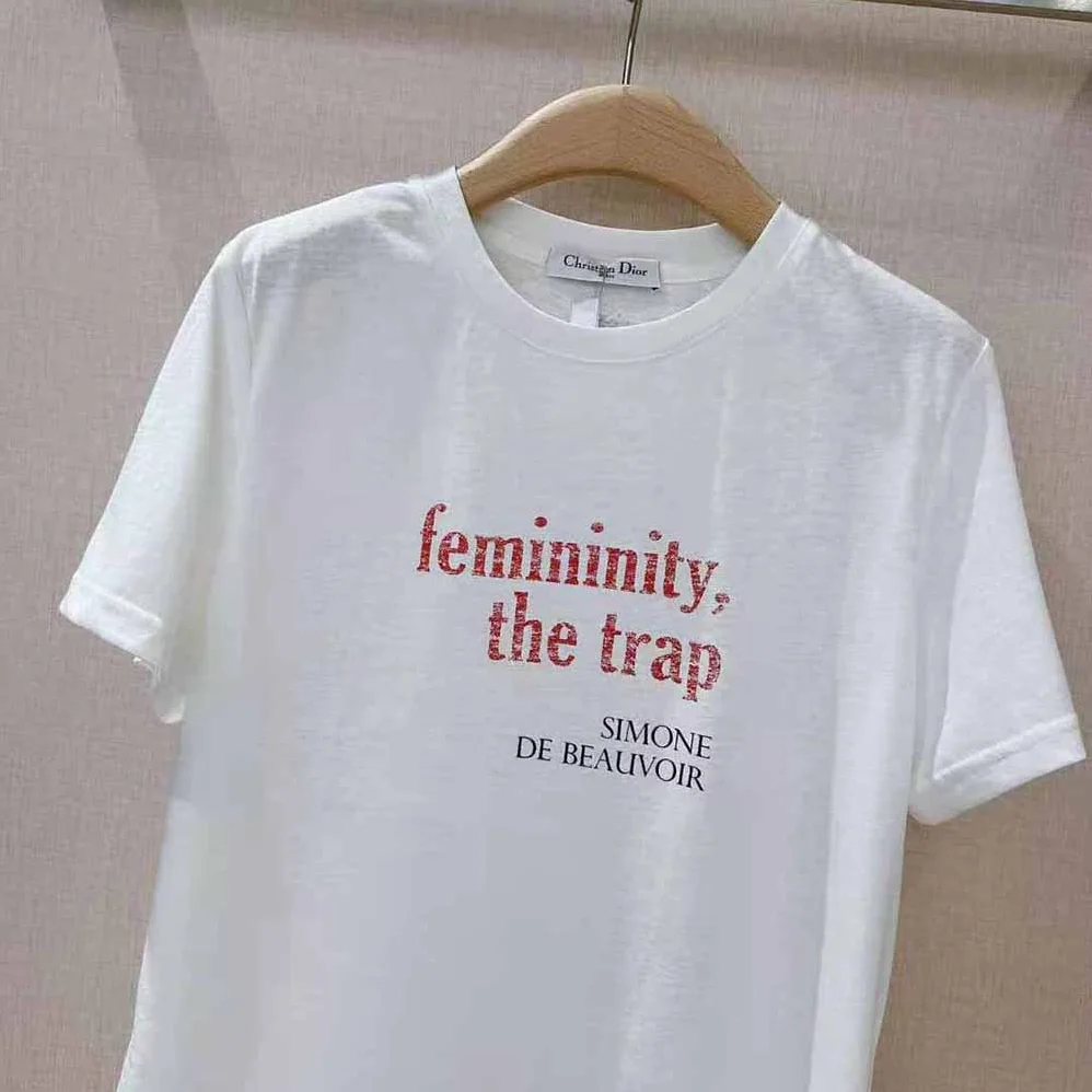 Dior Femininity the Trap T-Shirt Ecru Cotton Jersey and Linen for Men Dior Femininity the Trap T-Shirt Ecru Cotton Jersey and Linen for Men