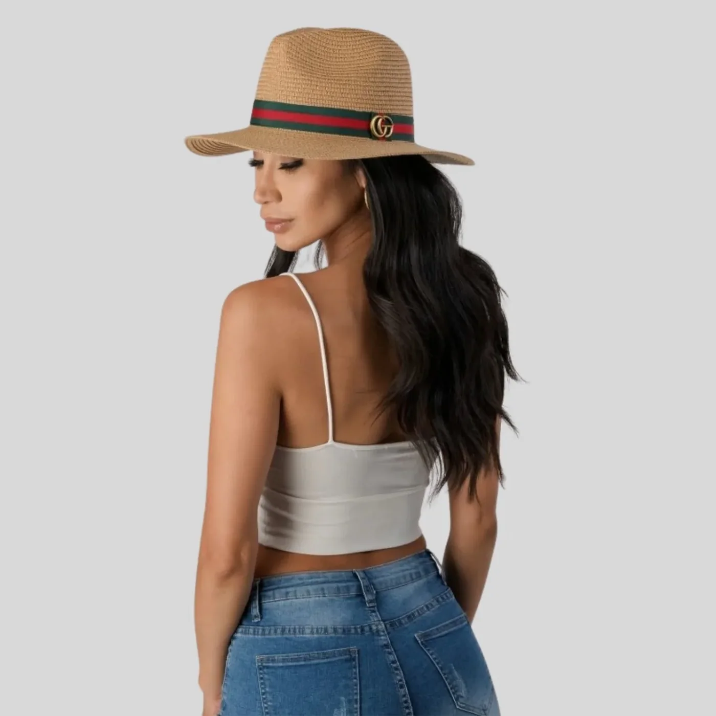 Gucci Ribbon Band Straw Fedora Hat Beige Straw Gucci Ribbon Band Straw Fedora Hat Beige Straw