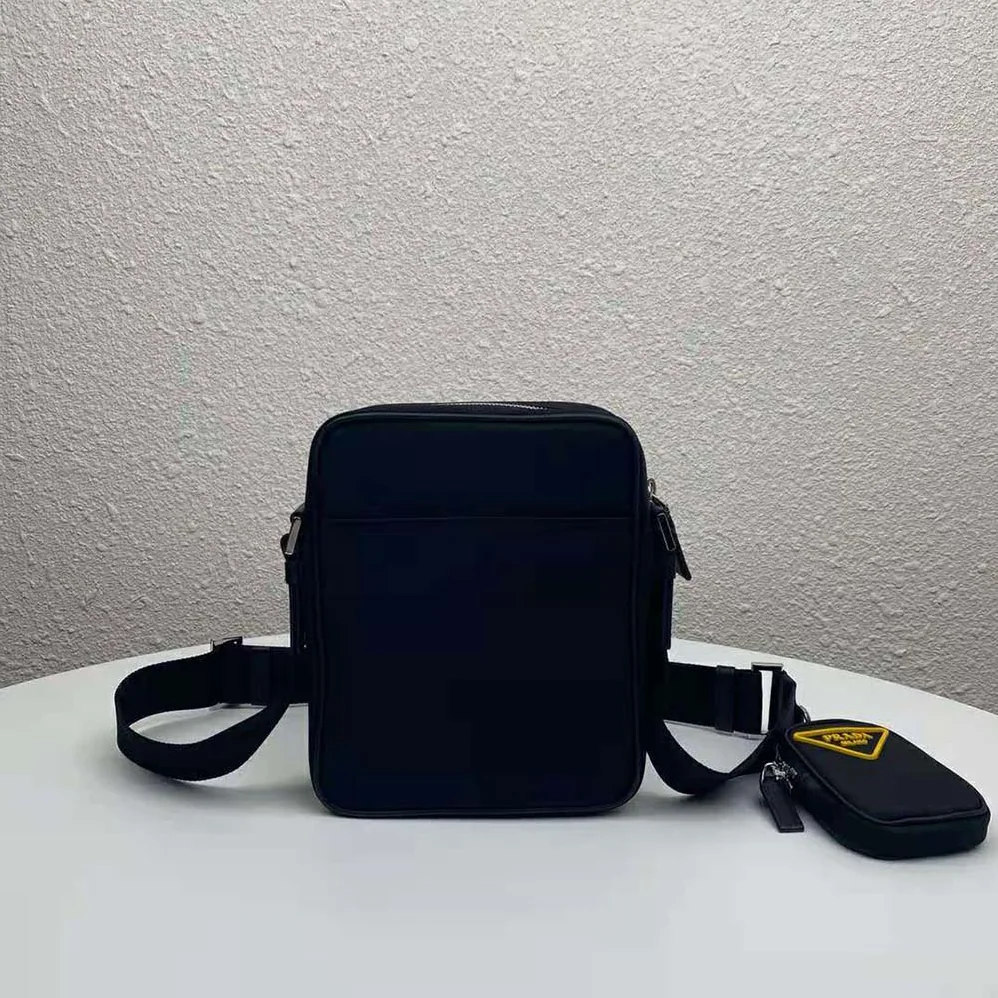 Prada Nylon Cross-Body Bag for Men in Black/Yellow Prada Nylon Cross-Body Bag for Men in Black/Yellow