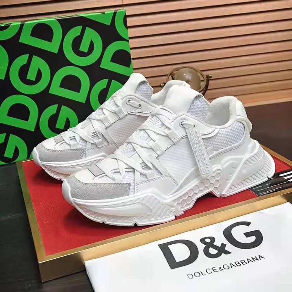 Dolce Gabbana D&G Mixed-Material Airmaster Sneakers for Unisex in White