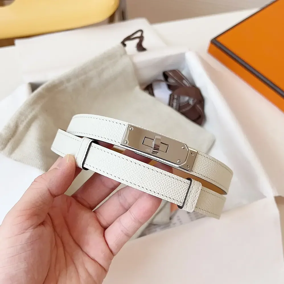 Hermes Kelly 18 Belt for Women in White Hermes Kelly 18 Belt for Women in White