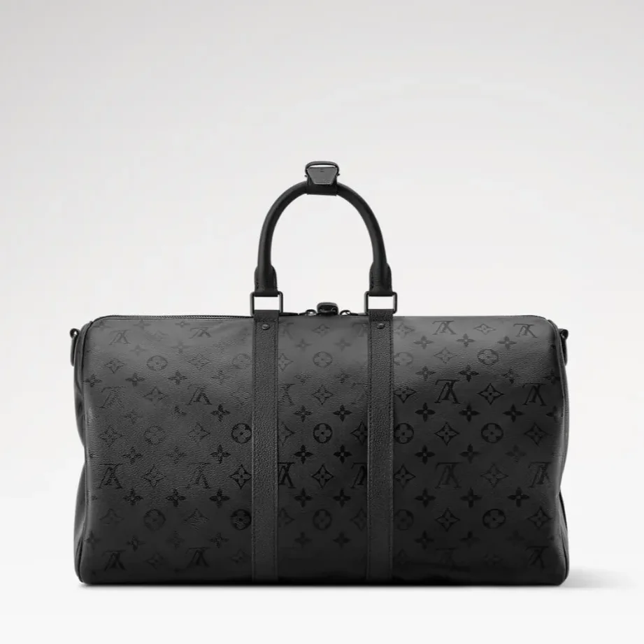 Louis Vuitton Keepall Bandouliere 45 Travel Bag / Black Monogram Midnight Black Hardware