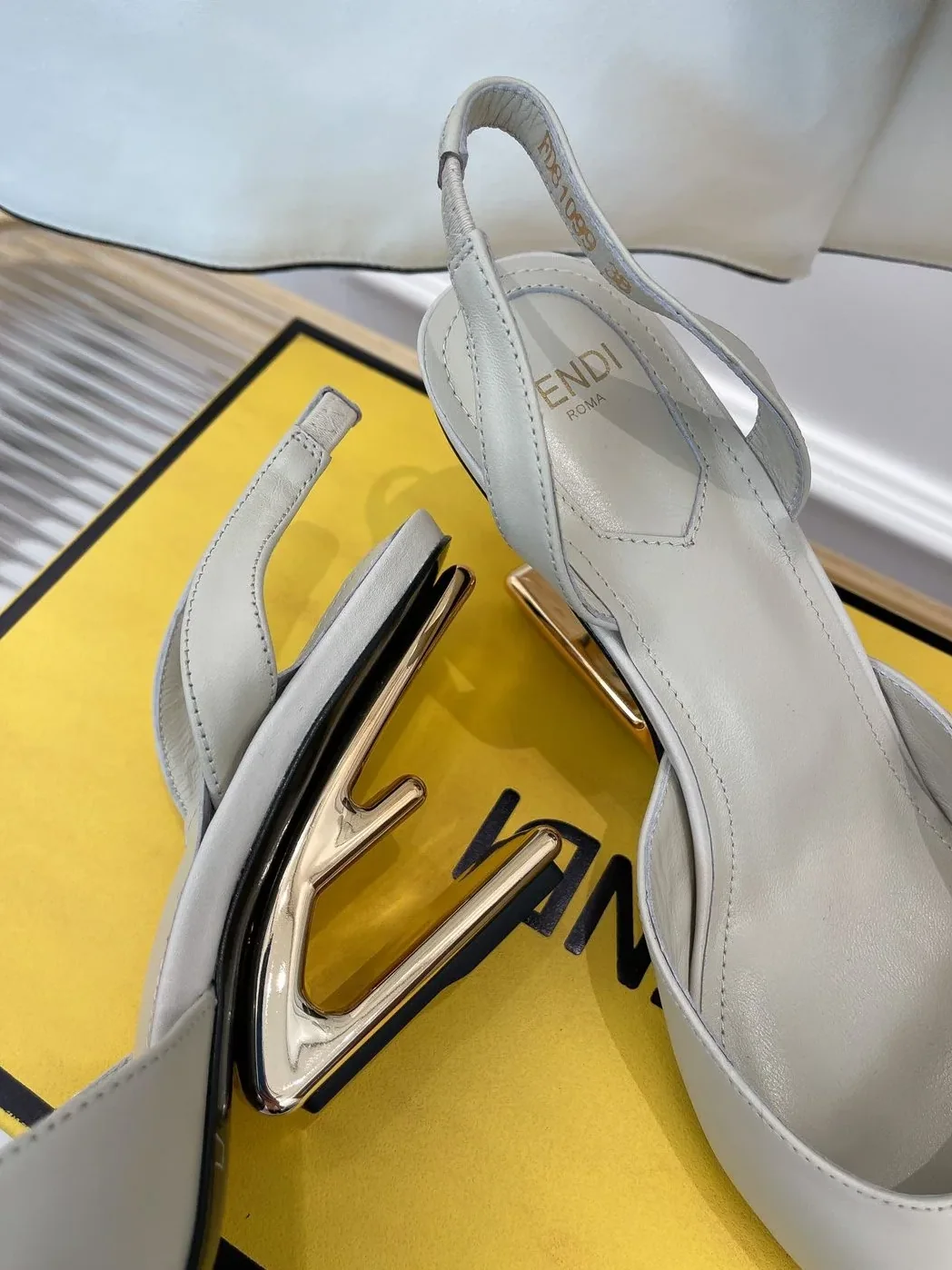 Fendi First Grey High in Heeled Slingbacks Fendi First Grey High in Heeled Slingbacks