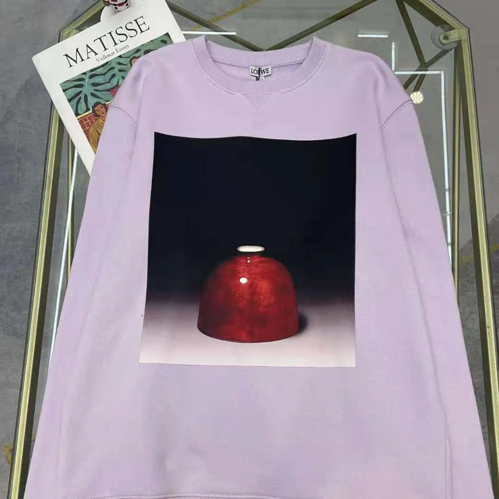 Loewe Ceramic Print Sweatshirt in Cotton for Women in Purple Loewe Ceramic Print Sweatshirt in Cotton for Women in Purple