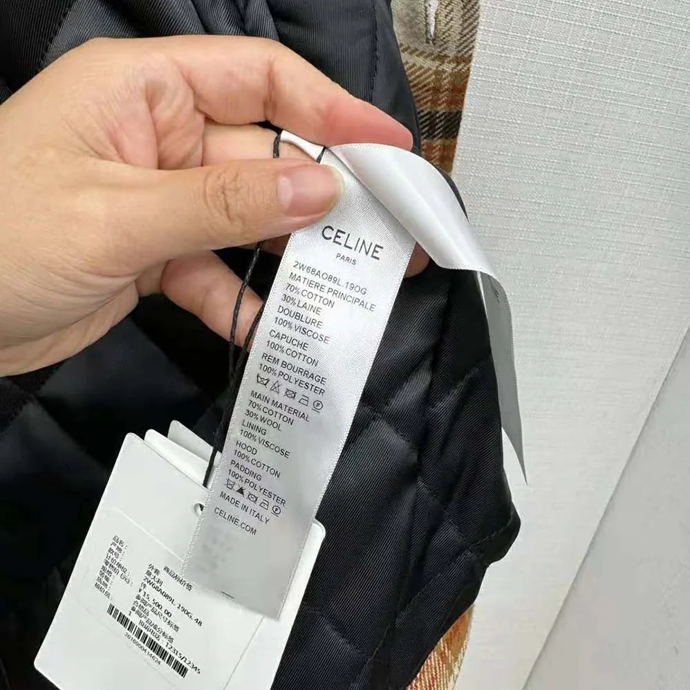 Celine Hooded Overshirt in Checked Wool for Men Celine Hooded Overshirt in Checked Wool for Men