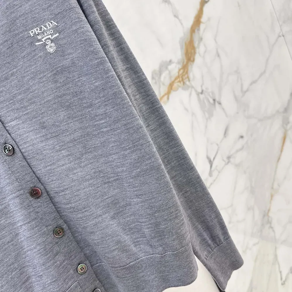 Prada Cashmere Cardigan for Men in Gray