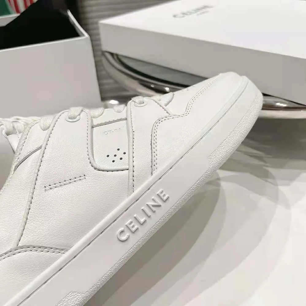 Celine CT-04 Celine Trainer Low Lace-up Sneaker in Calfskin for Men in White
