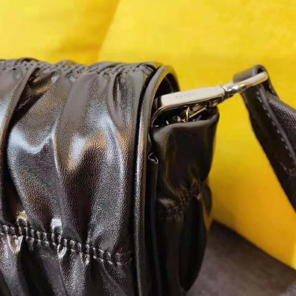 Prada Gaufre Nappa Leather Shoulder Bag for Women in Black Prada Gaufre Nappa Leather Shoulder Bag for Women in Black