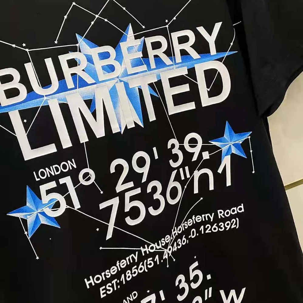Burberry Constellations Print Oversized T-shirt for Women in Black
