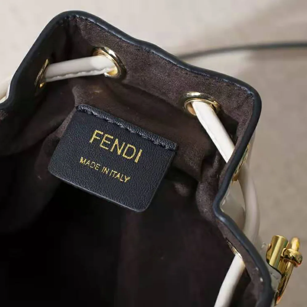 Fendi Mon Tresor Leather Mini Bag for Women in White Fendi Mon Tresor Leather Mini Bag for Women in White