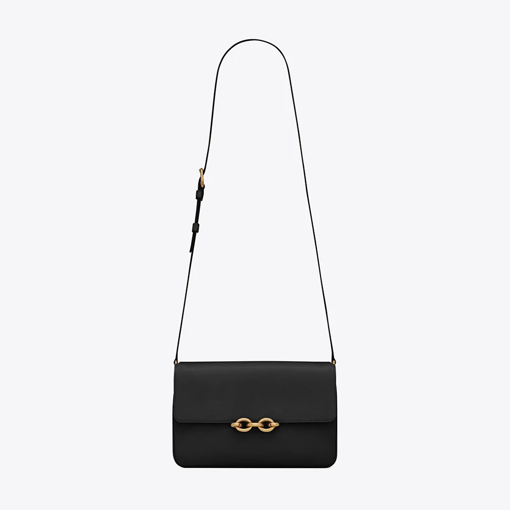 Saint Laurent YSL LE Maillon Satchel in Smooth Leather for Women in Black Saint Laurent YSL LE Maillon Satchel in Smooth Leather for Women in Black