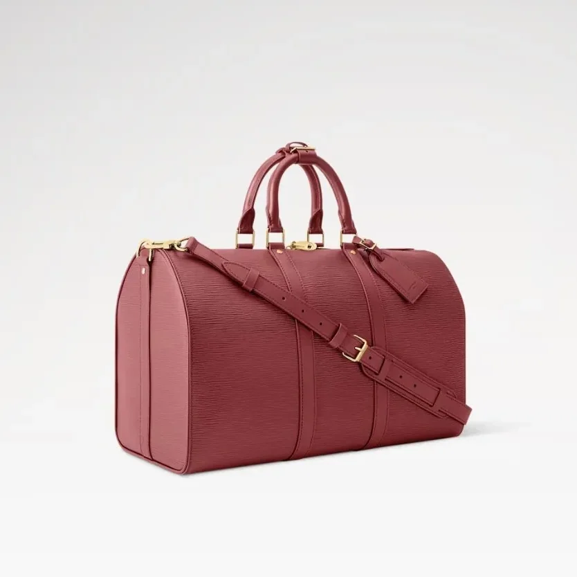 Louis Vuitton Keepall Bandouliere 45 Travel Bag in Bordeaux Gold Hardawre Louis Vuitton Keepall Bandouliere 45 Travel Bag in Bordeaux Gold Hardawre