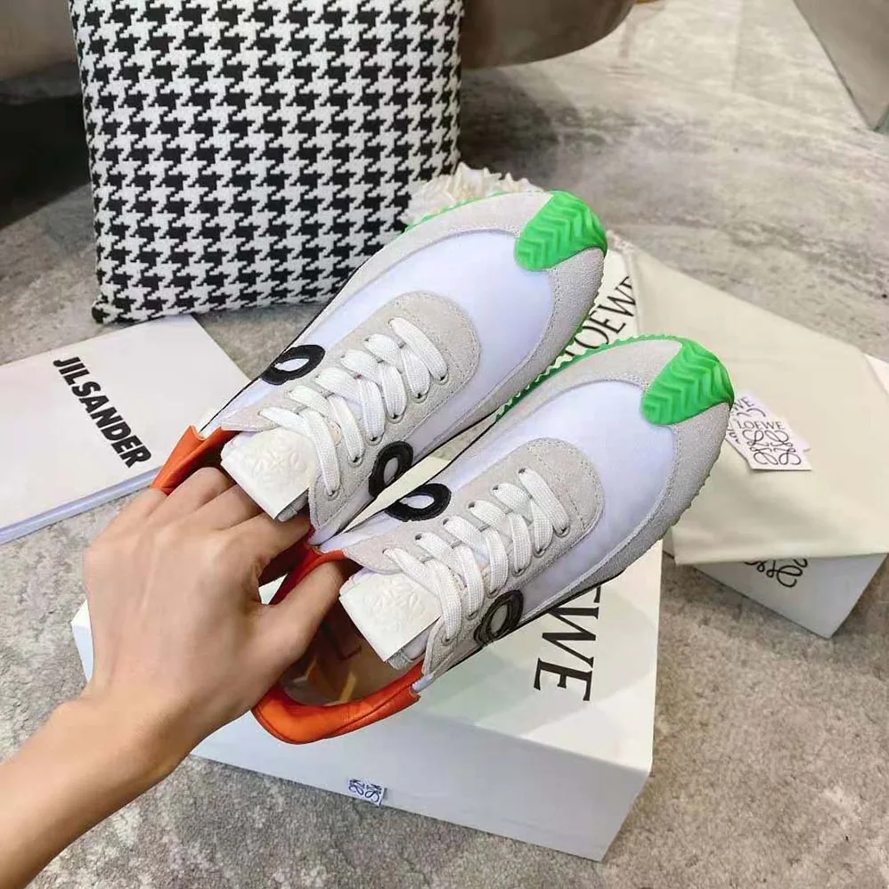 Loewe Flow Runner in Nylon and Suede for Women in Lime Loewe Flow Runner in Nylon and Suede for Women in Lime