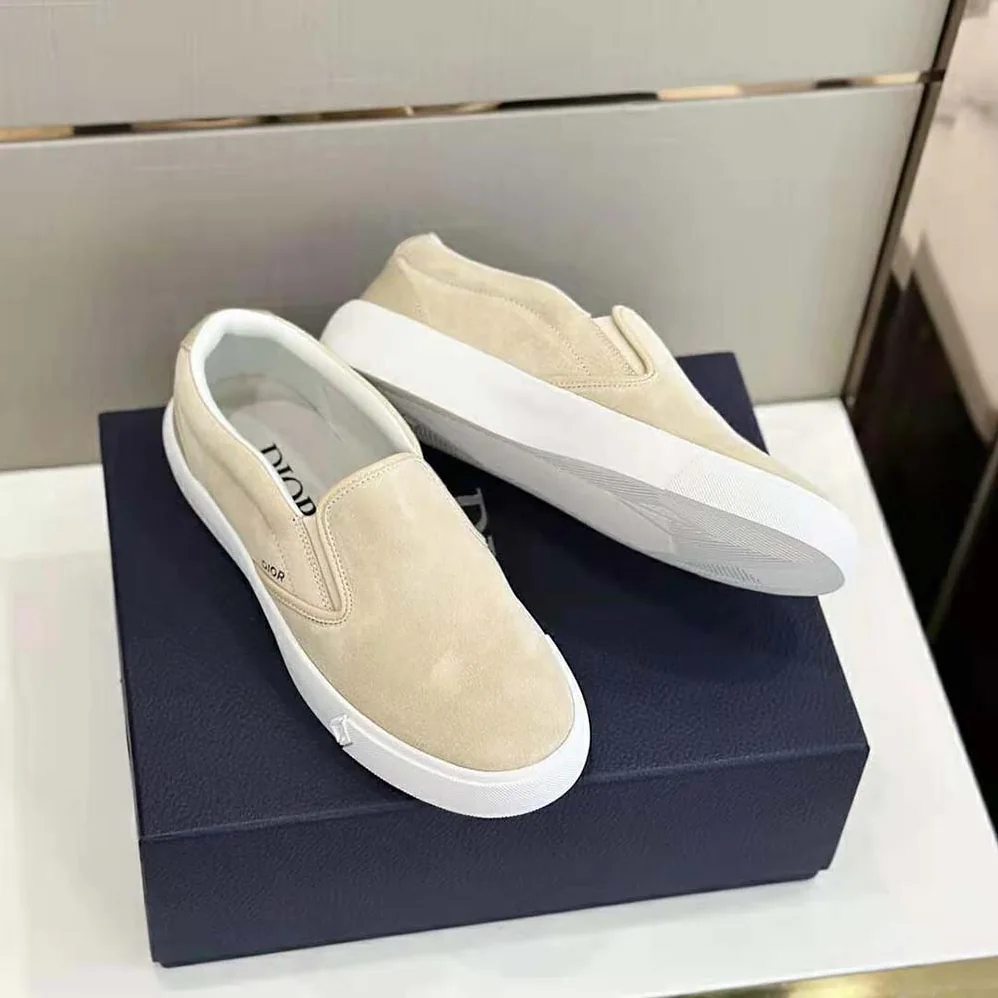 Dior B101 Slip-on Sneaker Beige Suede and Smooth Calfskin for Men