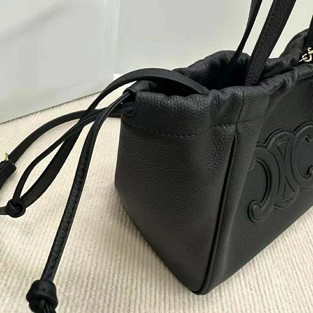 Celine Small Cabas Drawstring Cuir Triomphe in Grained Calfskin for Women Celine Small Cabas Drawstring Cuir Triomphe in Grained Calfskin for Women