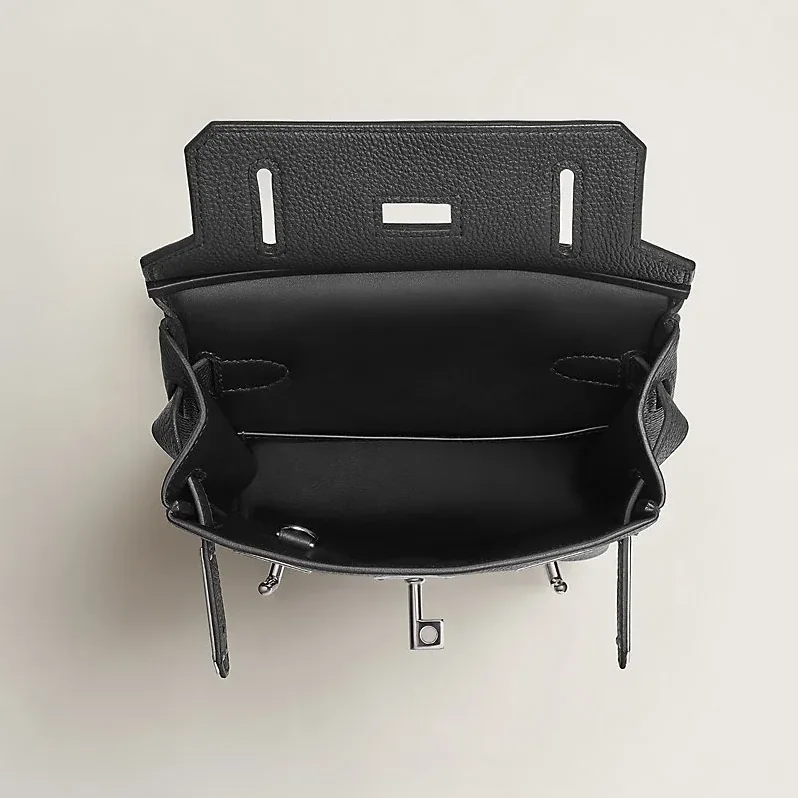 Hermes Hac A Dos PM Backpack in Noir Silver Hardware