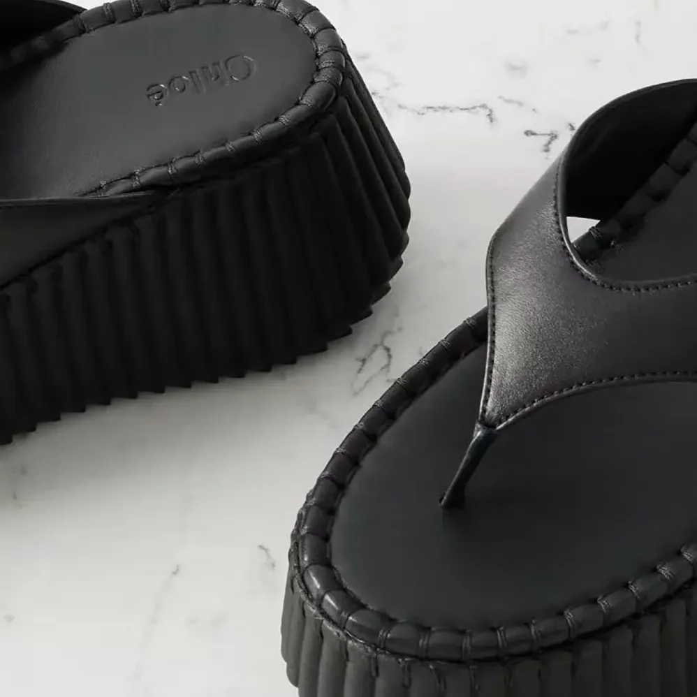 Chloe Nama Wedge Slide for Women in Black