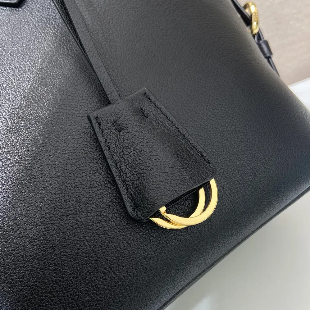 Prada Large Leather Tote Bag for Women in Black