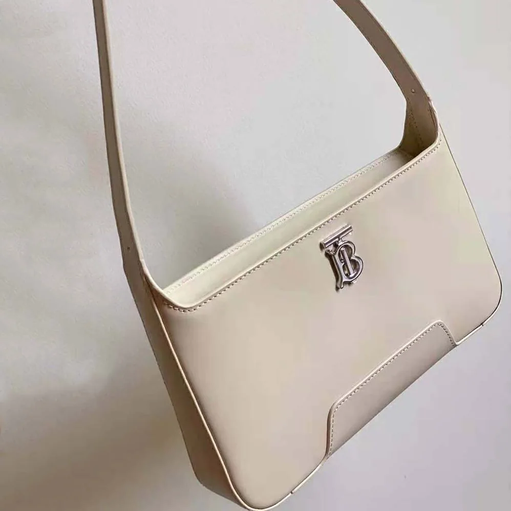 Burberry Leather TB Shoulder Bag for Women in White