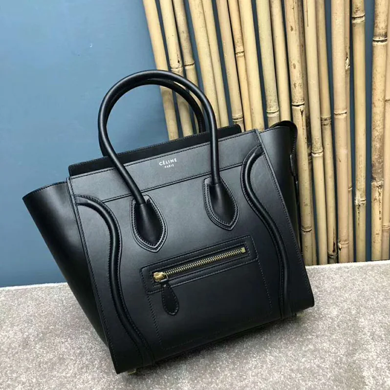 Celine Micro Luggage Handbag in Smooth Calfskin for Women in Black Celine Micro Luggage Handbag in Smooth Calfskin for Women in Black