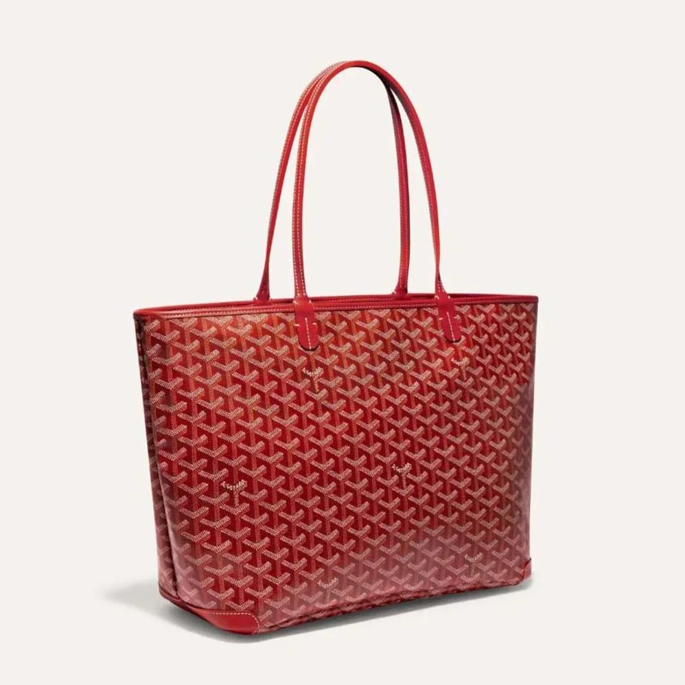 Goyard Sac Artois MM in Goyardine Canvas & Chevroches Calfskin for Women in Red