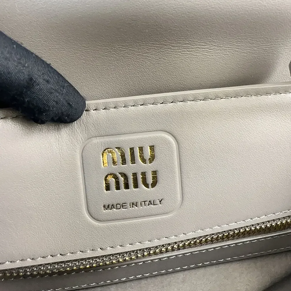 Miu Miu Leather Shoulder Bag for Women in Grey
