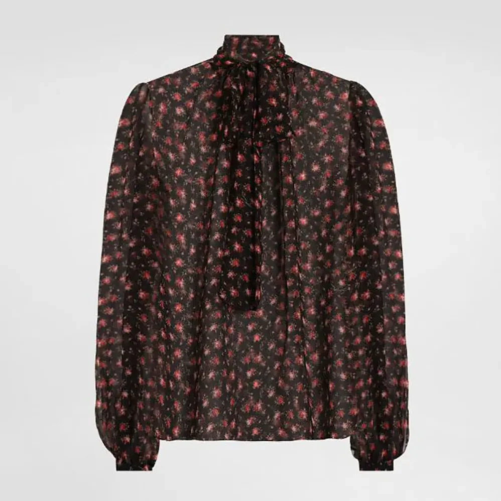 Dolce Gabbana D&G Small Rose for Women in Print Chiffon Top