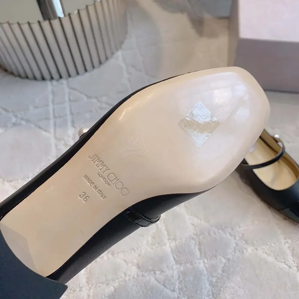 Jimmy Choo Elisa 45 Black Nappa and Patent Leather Pumps for Women Jimmy Choo Elisa 45 Black Nappa and Patent Leather Pumps for Women
