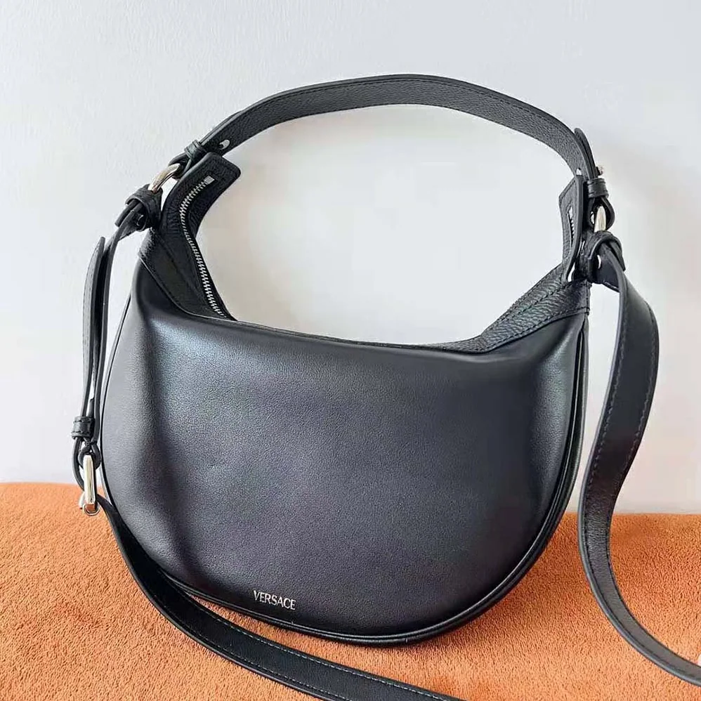Versace Repeat Small Hobo Bag in Black for Women Versace Repeat Small Hobo Bag in Black for Women