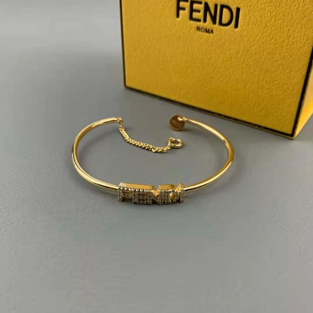 Fendi Signature Bracelet Gold for Women in Colored Bracelet