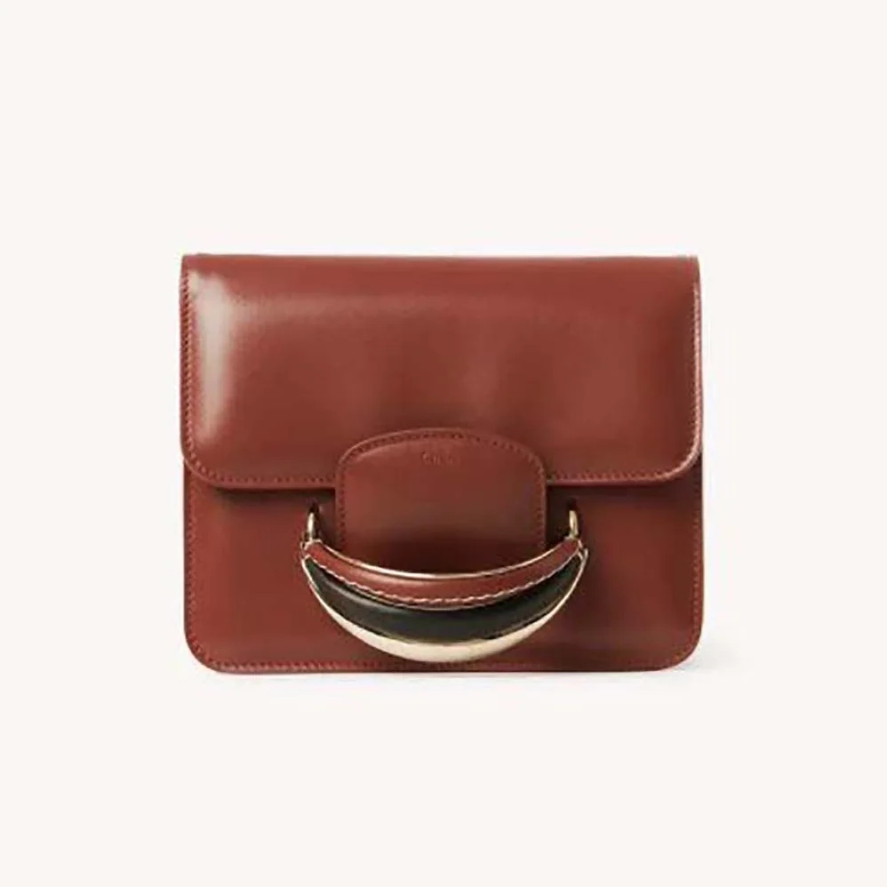 Chloe Kattie Cross-Body Bag in Shiny Calfskin for Women in Brown Chloe Kattie Cross-Body Bag in Shiny Calfskin for Women in Brown