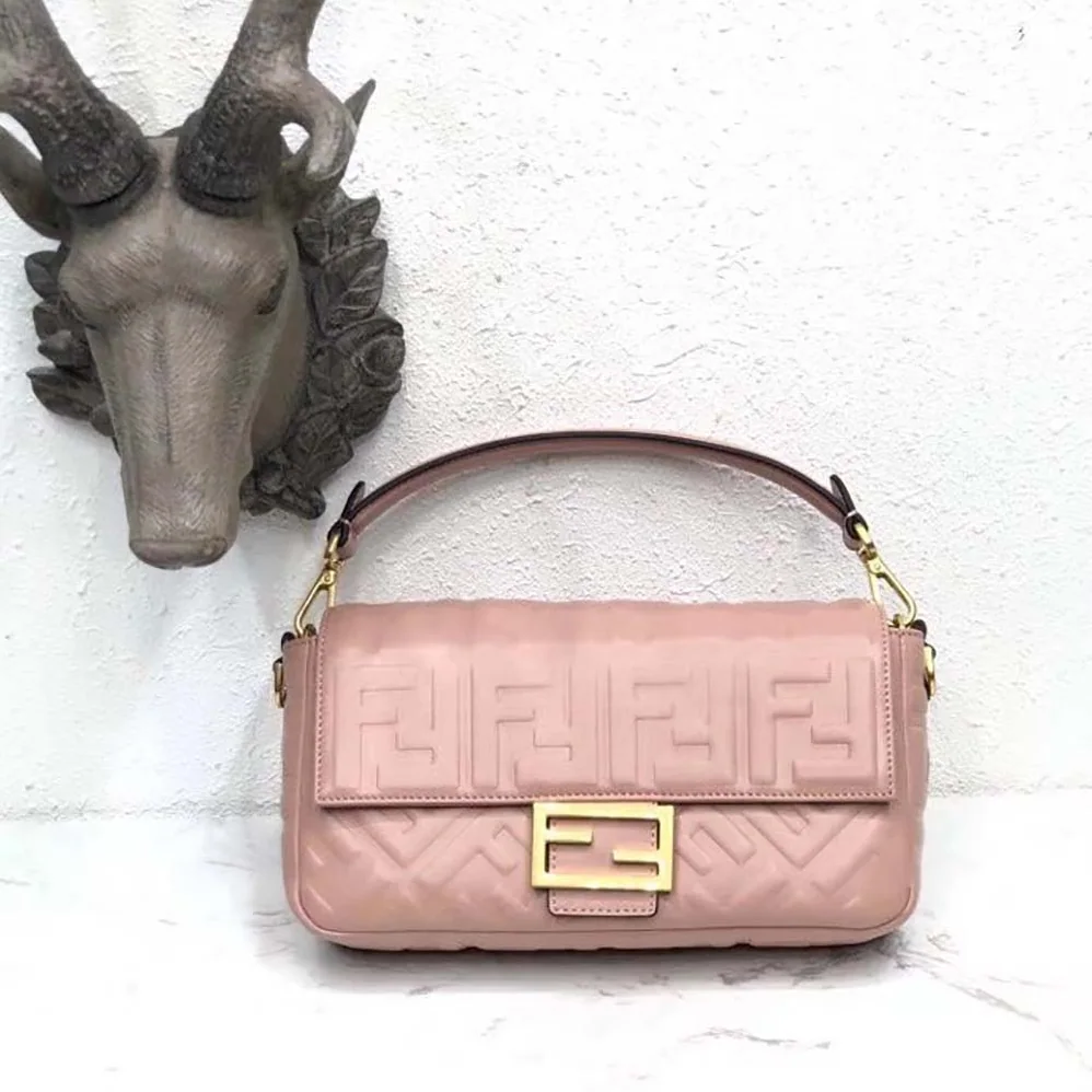 Fendi Baguette Pink Nappa Leather Bag for Women Fendi Baguette Pink Nappa Leather Bag for Women