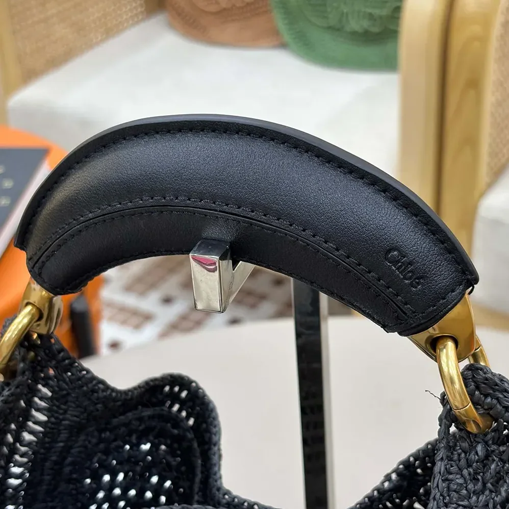 Chloe Summer Banana Hobo Bag In Raffia for Women in Black
