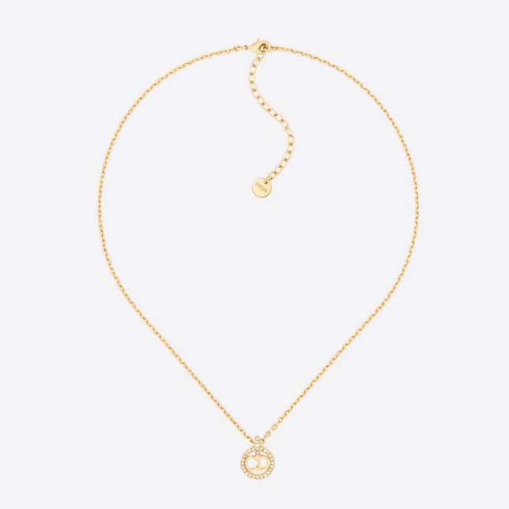 Dior Clair D Lune Necklace Gold-Finish Metal and Silver for Women in Tone Crystals