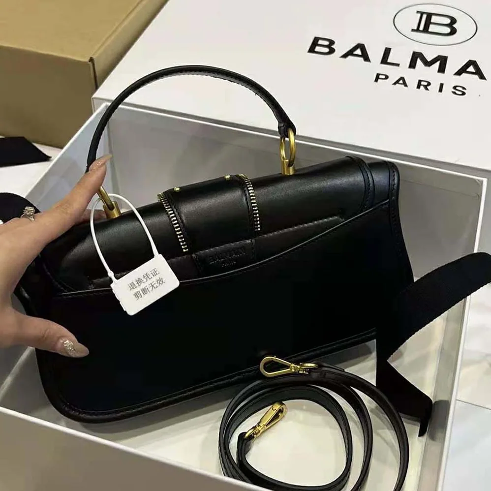 Balmain Blaze Clutch Bag in Smooth Leather for Women in Black Balmain Blaze Clutch Bag in Smooth Leather for Women in Black