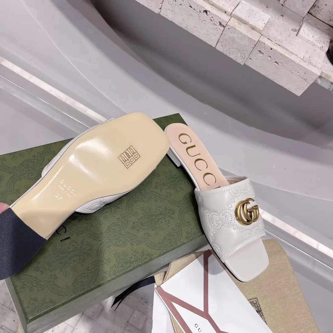 Gucci Slide Sandal With Double G White for Women