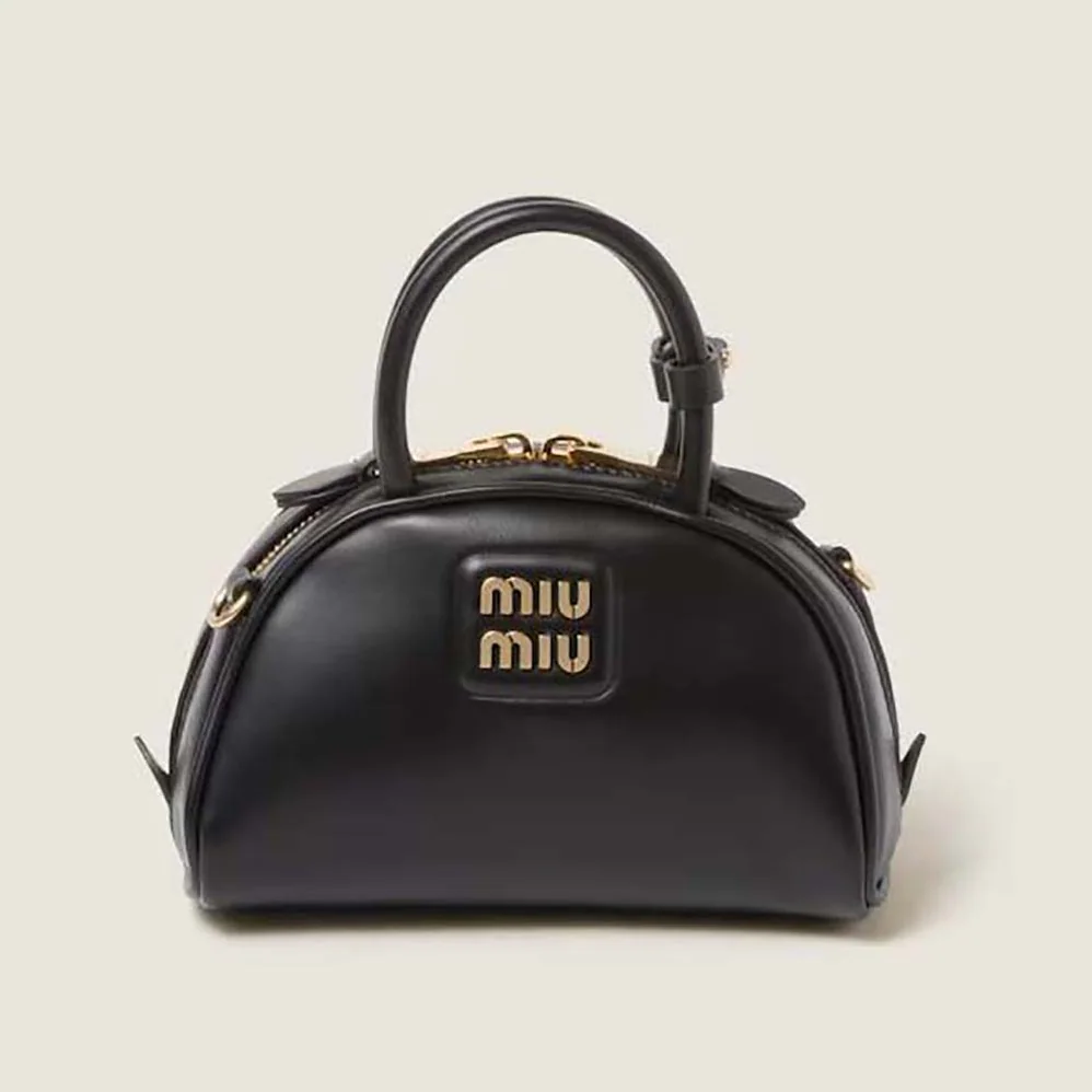 Miu Miu Mini Leather Top-handle Bag for Women in Black Miu Miu Mini Leather Top-handle Bag for Women in Black