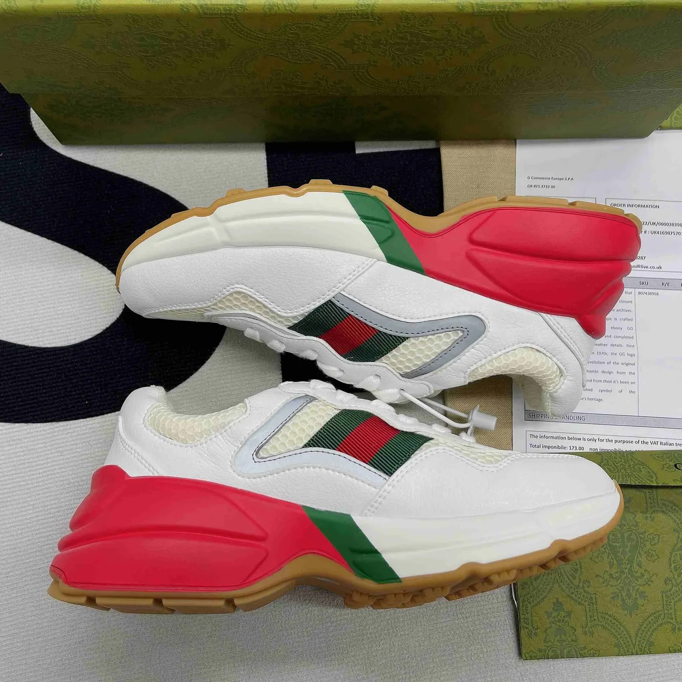 Gucci GG Rhyton Sneaker White And Red