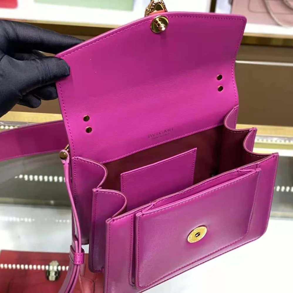 Bvlgari Serpenti Forever Crossbody Bag in Purple Nappa Leather for Women