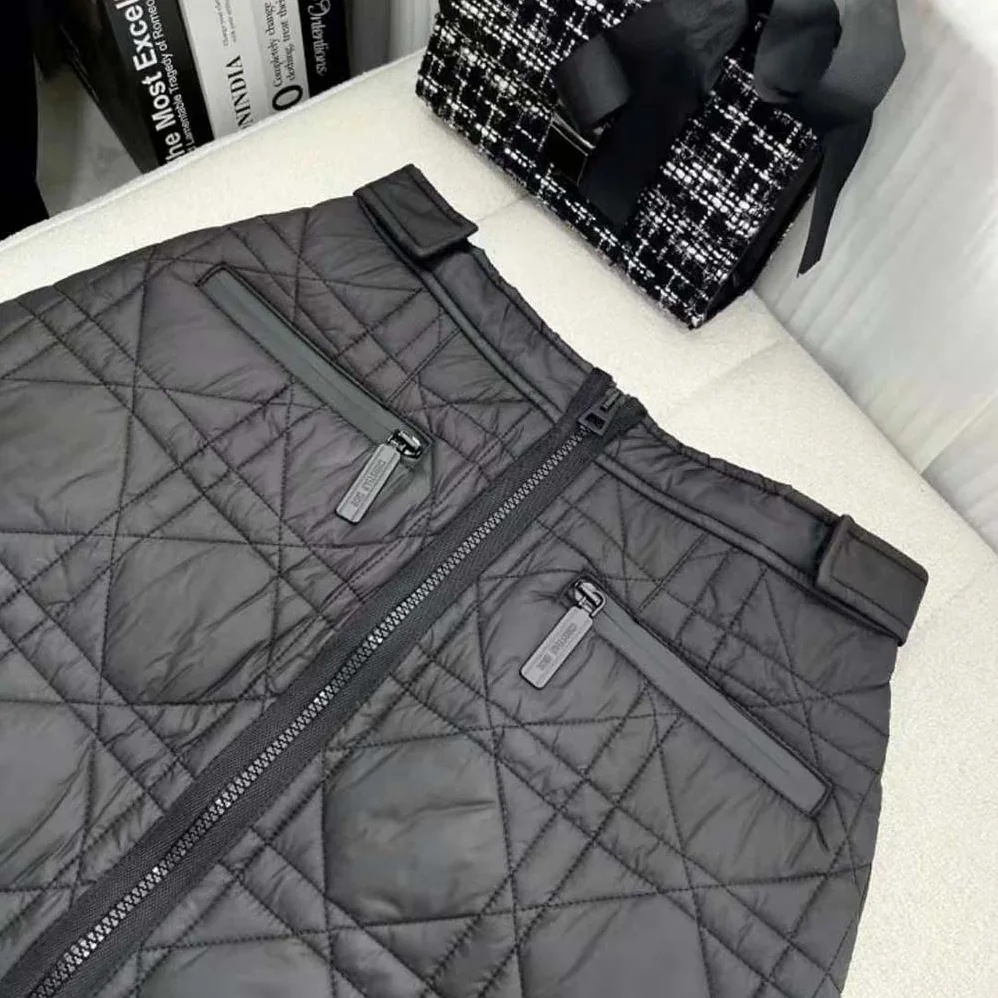 Dior Macrocannage Flared Miniskirt Black Quilted Technical Taffeta for Women Dior Macrocannage Flared Miniskirt Black Quilted Technical Taffeta for Women