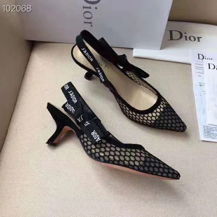 Dior J'adior Slingback in Mesh in 6.5 cm Heel for Women in Black Dior J'adior Slingback in Mesh in 6.5 cm Heel for Women in Black