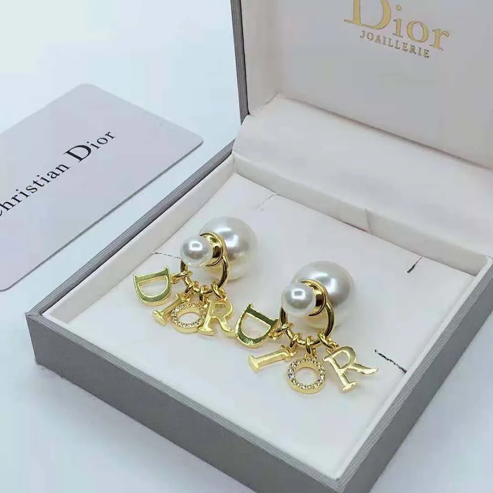 Dior Tribales Earrings Gold for Women in Finish Metal White Crystals Dior Tribales Earrings Gold for Women in Finish Metal White Crystals